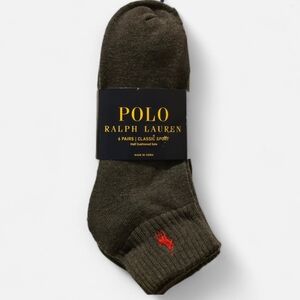 Polo 6 Pack Mens Dark Grey Socks NWT Shoe Size 6-12.5